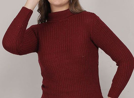 Women High Neck Full Sleeves Sweater Pullover Top