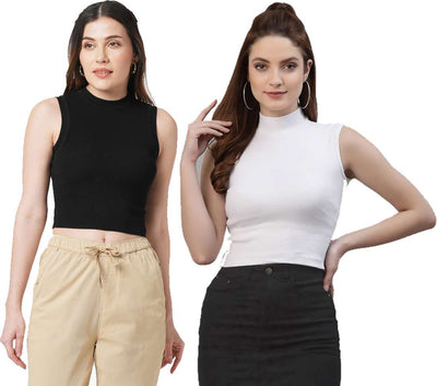 Casual Women White, Black Top
